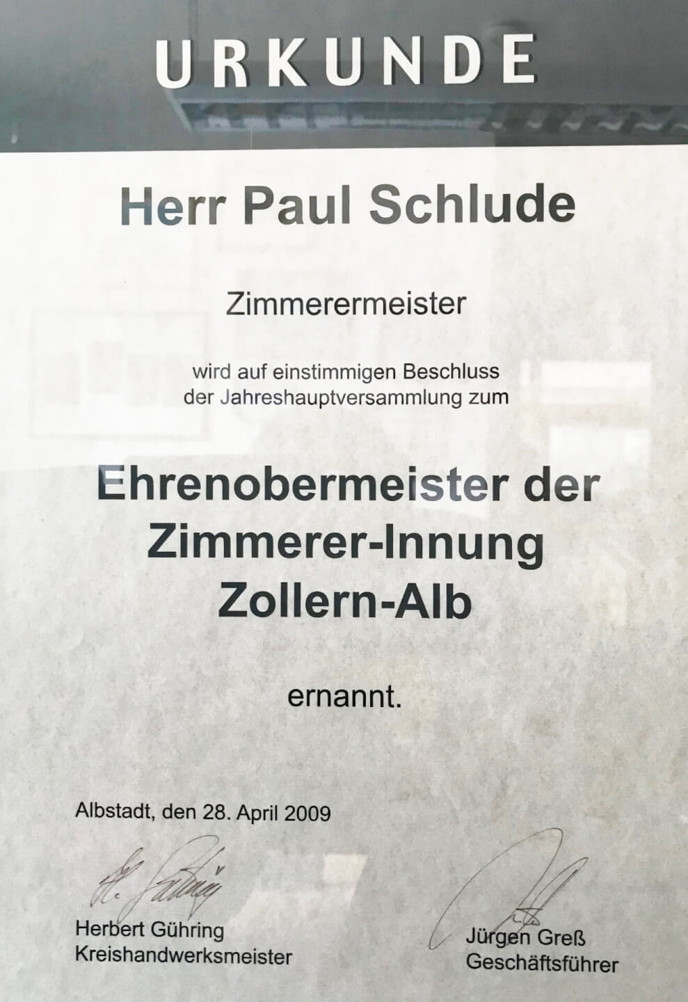 Obermeister Paul Schlude